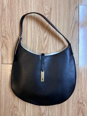Excellent Condition*Polo Ralph Lauren Polo ID Large Leather Shoulder Bag Black